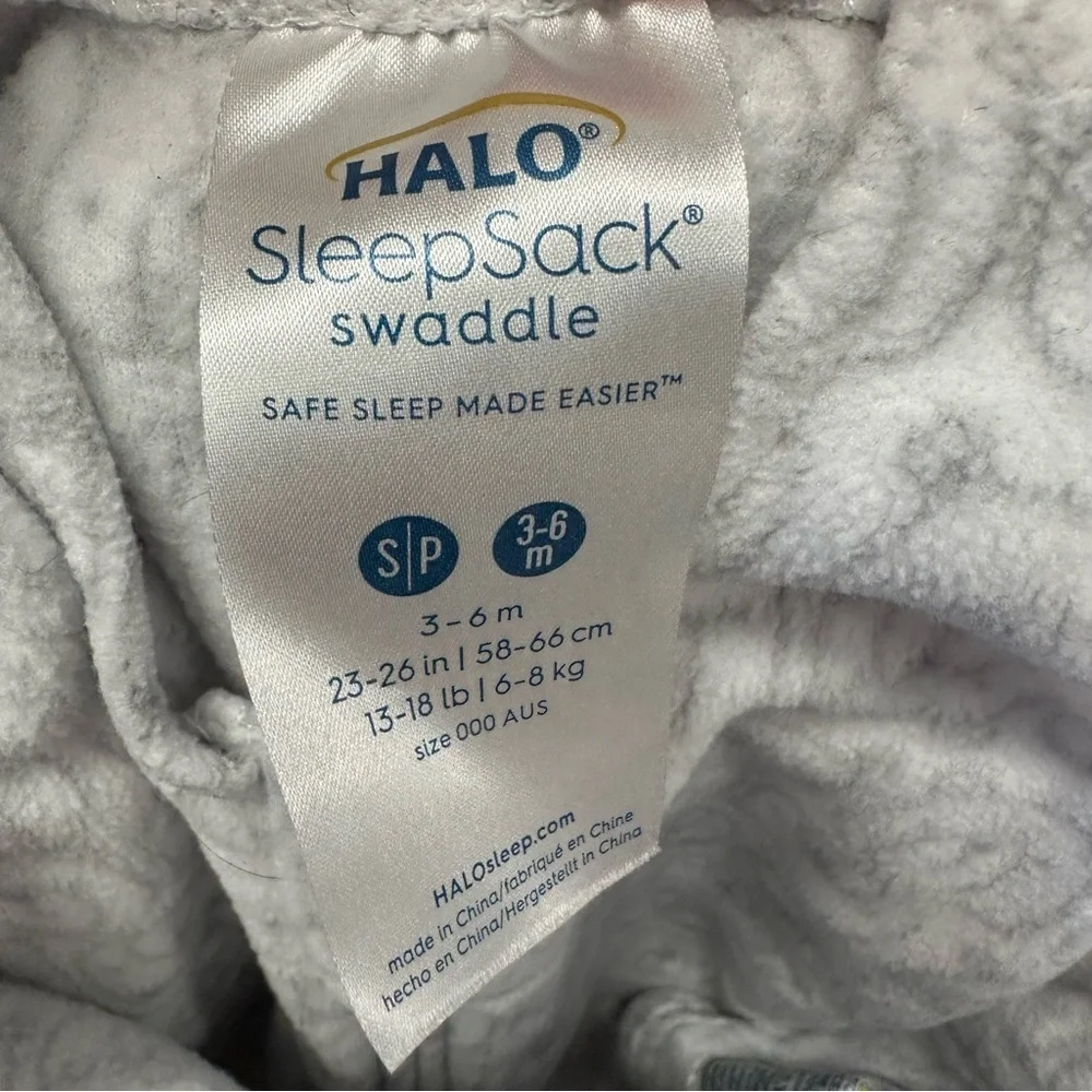Halo sleepsack swaddle fleece bear print size 3-6 month